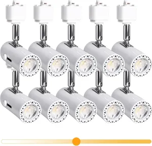 EAGLOD 7W Track Light Heads,Halo LED Track Lighting Head for Accent Art, Dimmable Track Light Fixture 4000K Netural White 110V Zoomable Track Head - 10 Pack (White)