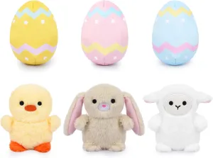 Easter Plush, 3pcs Easter Egg Plush with Bunny Plush Chicken Plush Sheep Plush, Soft Easter Stuffed Toy for Kids Boys and Girls, Easter Party Favors, Easter Hunt