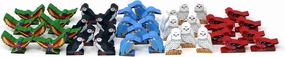 Easy-Pack of Painted Wood Bird Action Markers for Wingspan, Set C, 40 Pieces