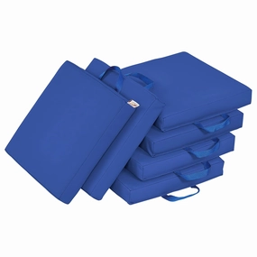 ECR4Kids SoftZone Floor Cushions, Square, Flexible Seating, Blue, 6-Piece