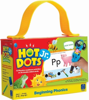 Educational Insights Hot Dots Jr. Beginning Phonics Card Set, Preschool and Kindergarten Readiness