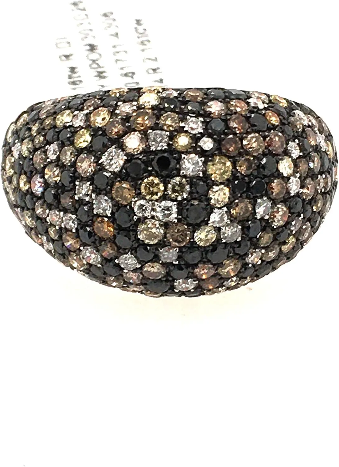 Effy - Rose 14 Karat Fashion Ring with 2.16Tw Round Black, Champagne and White Diamonds. List Price $3875.00!