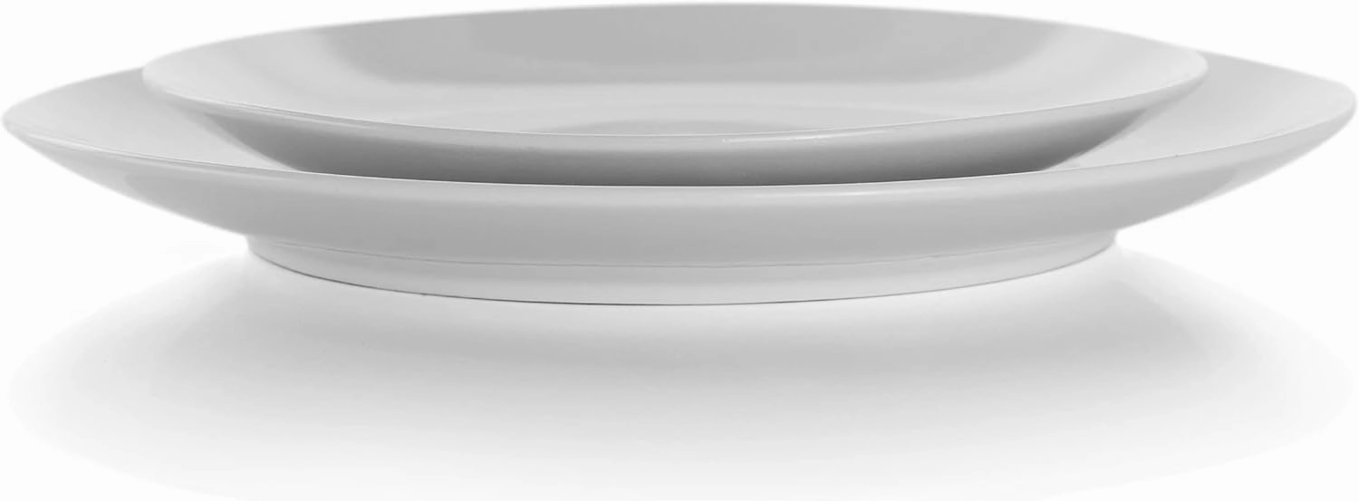 Elama White Porcelain Dish Dinnerware Set, 18 Piece, Luna