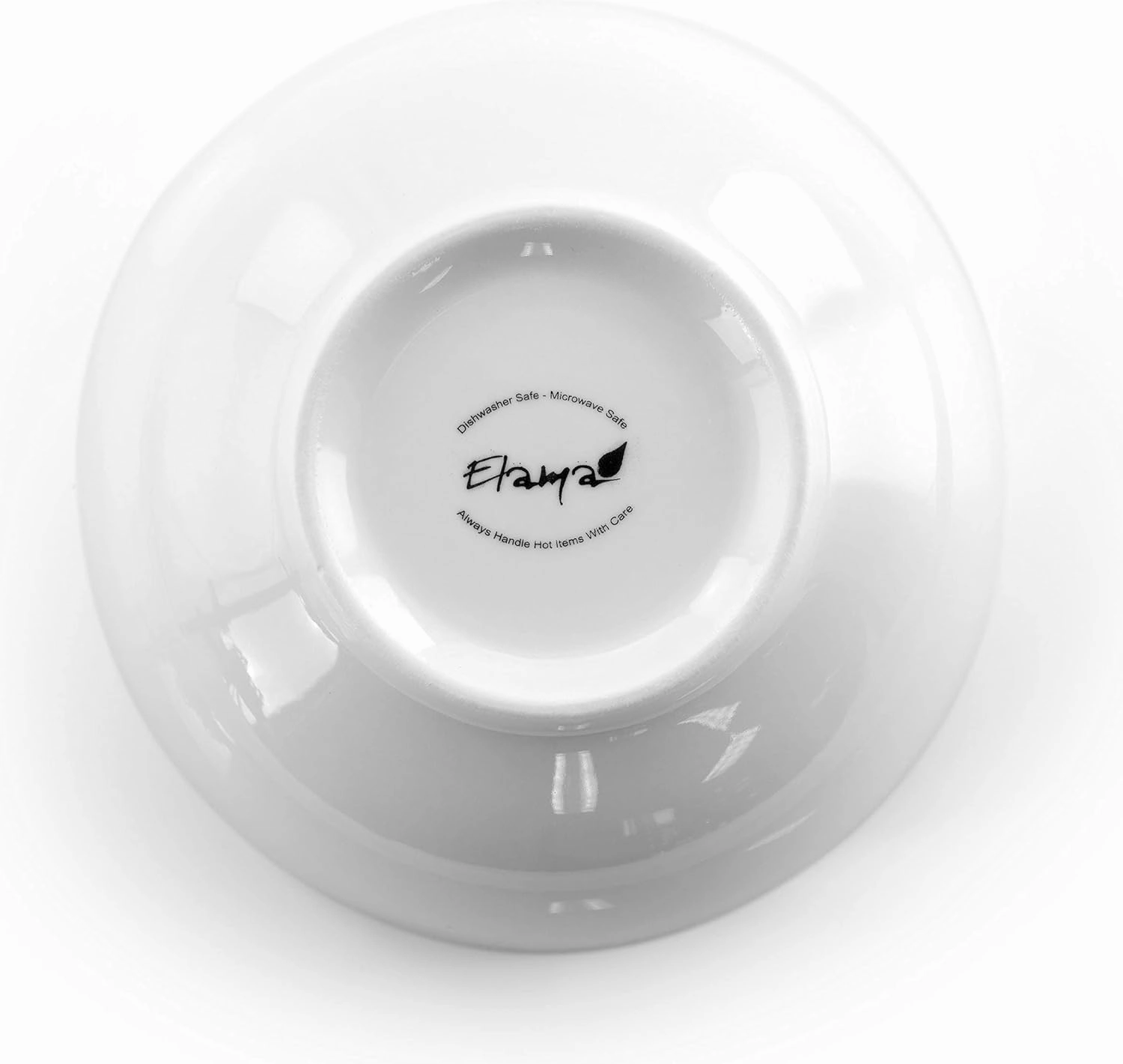 Elama White Porcelain Dish Dinnerware Set, 18 Piece, Luna