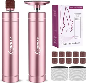 Electric Foot File - Adjustable Speed 1000RPM Callus Remover for Feet, 2 in 1 Foot Nail Grinder with 60Pcs Sandpaper Discs, Professional Pedicure Tool for Women Men Dead Dry Crack Skin Calluses