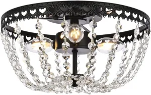 Elegant Lighting Indoor Modern Home Decorative Bright Kylie 14 inch Flush Mount in Black