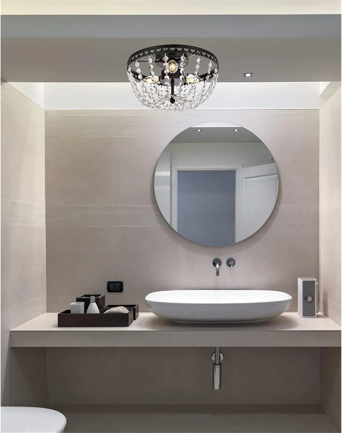 Elegant Lighting Indoor Modern Home Decorative Bright Kylie 14 inch Flush Mount in Black