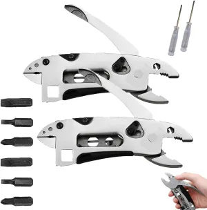 Elmyse Outdoor Multi-purpose Tool Pliers, 1/2/3PCS Outdoor Multipurpose Tool Pliers, Wire Cutters for Survival and Emergency, Adjustable Pocket Multitool Wrench Plier for Outdoor Camping (2pcs)