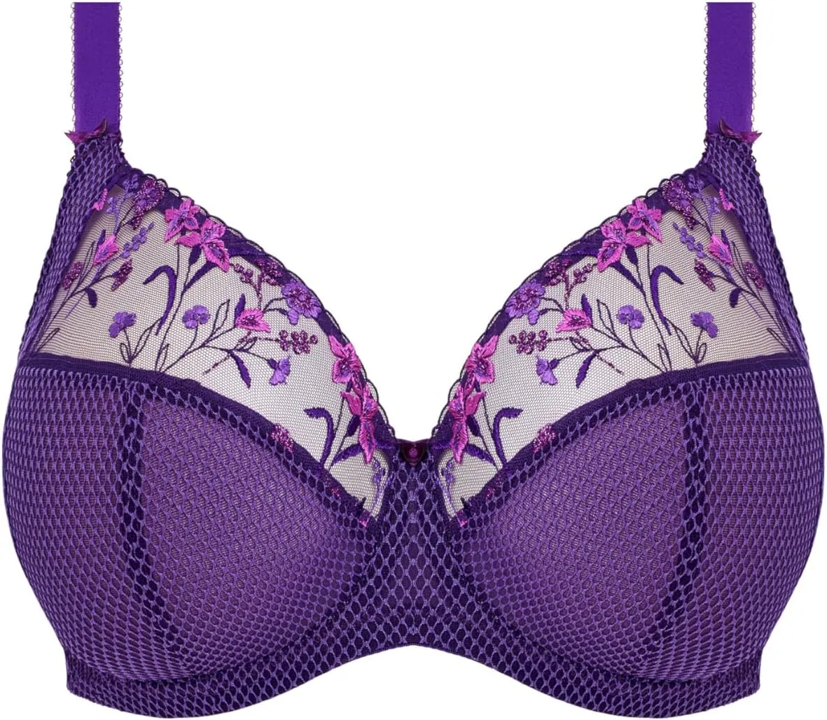 Elomi Women’s Charley Floral Embroidery, Low Plunge, Dd  Bras