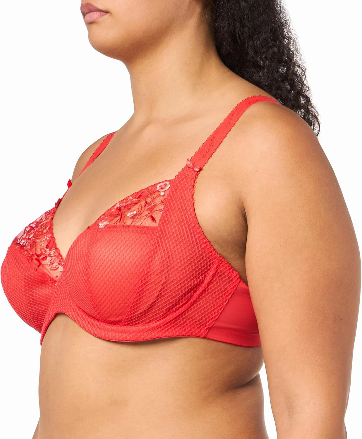 Elomi Women’s Charley Floral Embroidery, Low Plunge, Dd  Bras