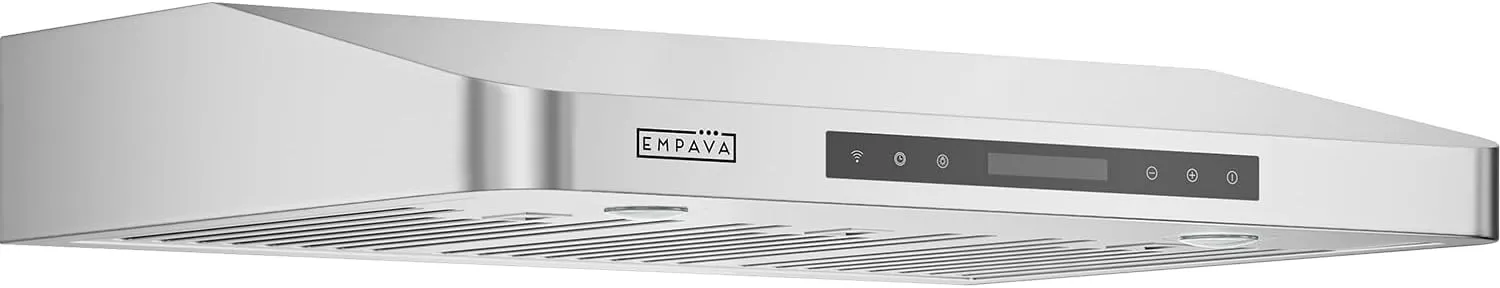Empava 36 Inch Under Cabinet Range Vent Hood, 4-Speed 500 CFM Dual Copper Motors, Touch & Remote Control Clock Display, LED Lights, Baffle Filters, Top/Rear Ducted Exhaust, Stainless Steel