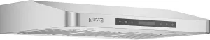 Empava 36 Inch Under Cabinet Range Vent Hood, 4-Speed 500 CFM Dual Copper Motors, Touch & Remote Control Clock Display, LED Lights, Baffle Filters, Top/Rear Ducted Exhaust, Stainless Steel