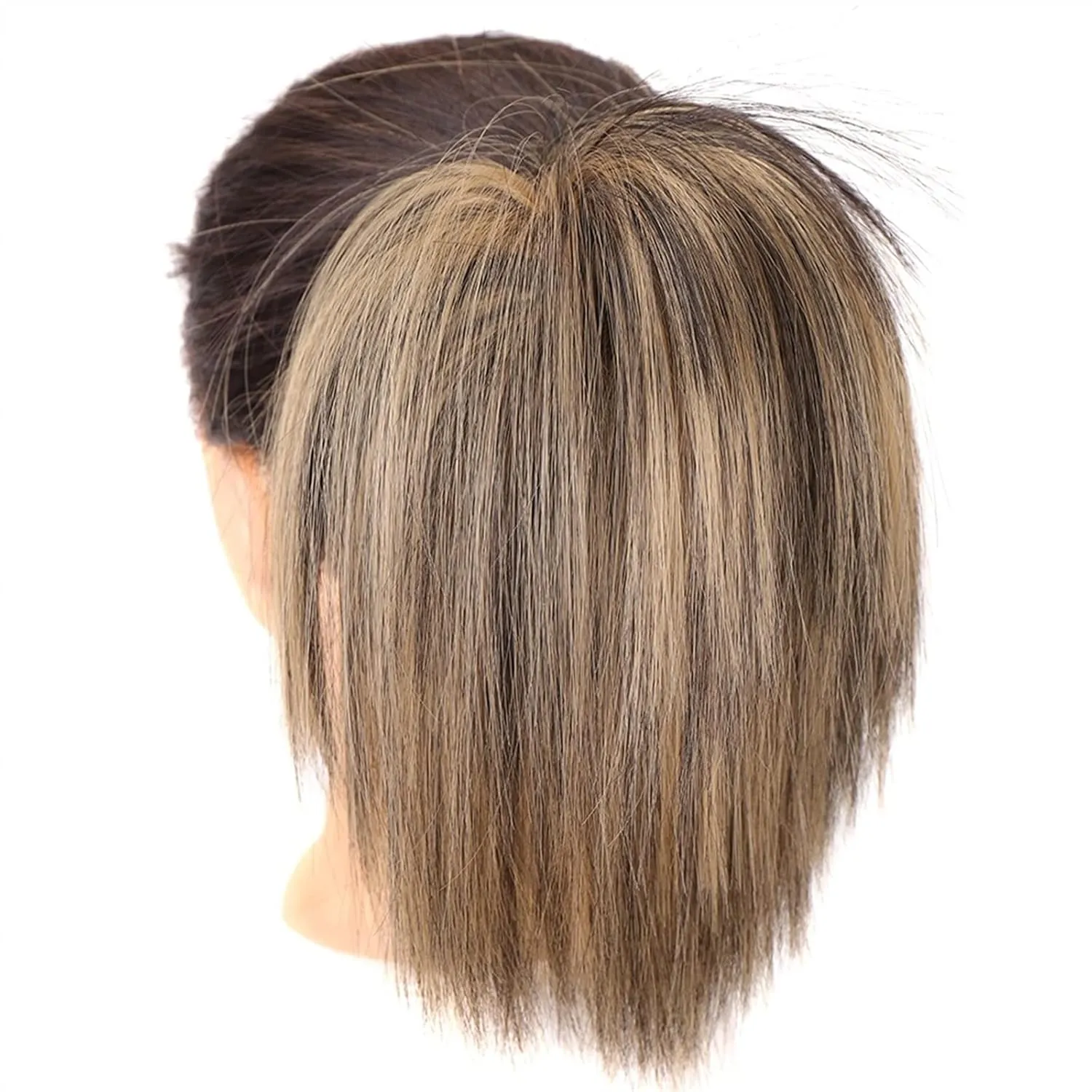 ENGENDER Hair Bun 1 Pack Synthetic Messy Bun with Elastic Rubber Band Wig Straight Hair Ponytail Extensions Hair Bun for Women Hair Piece(07)