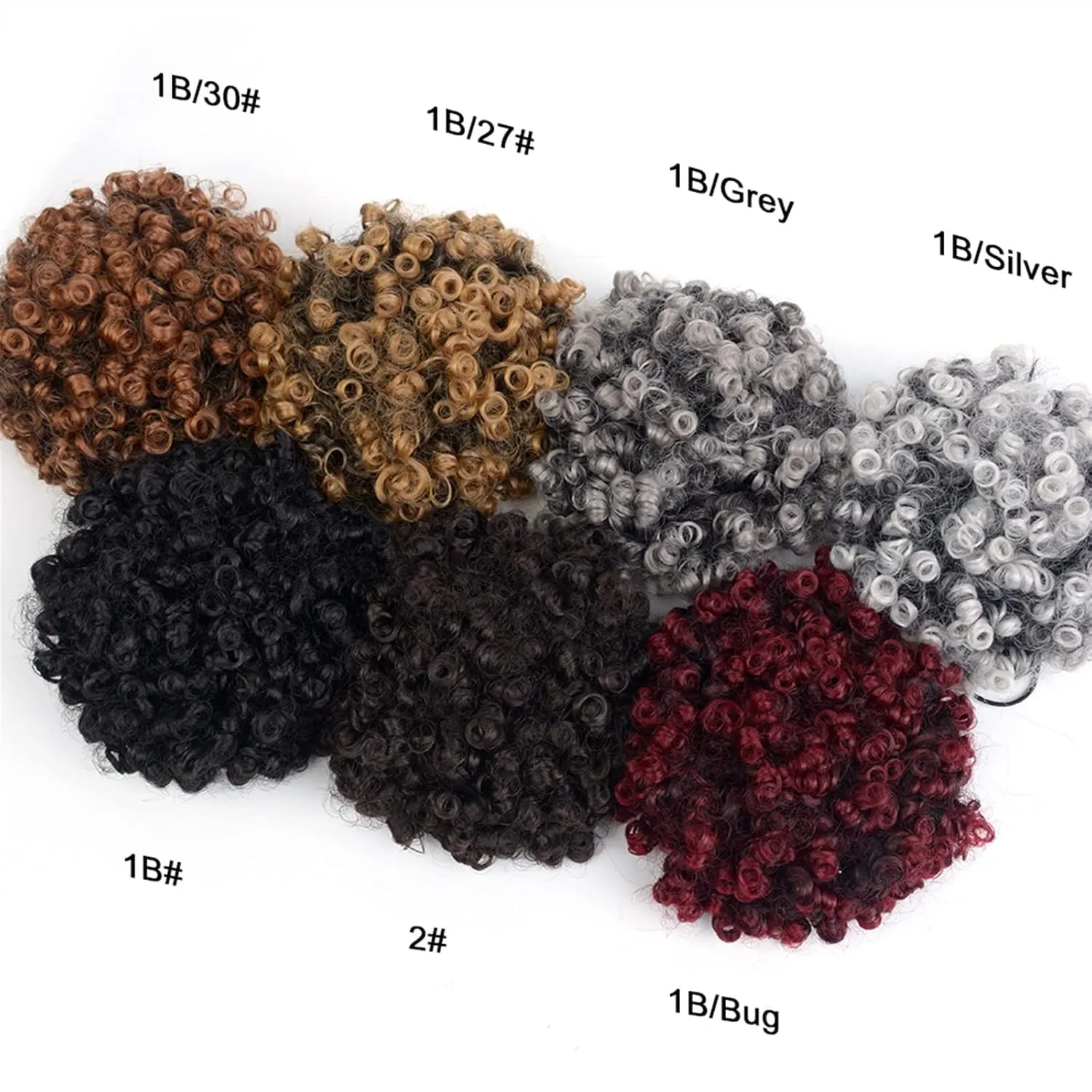 ENGENDER Hair Bun Women's Synthetic Hair Bun Afro Curly Shaggy Ponytail Extensions with Drawstring Shaggy Bun for Black Women Hair Piece(01)