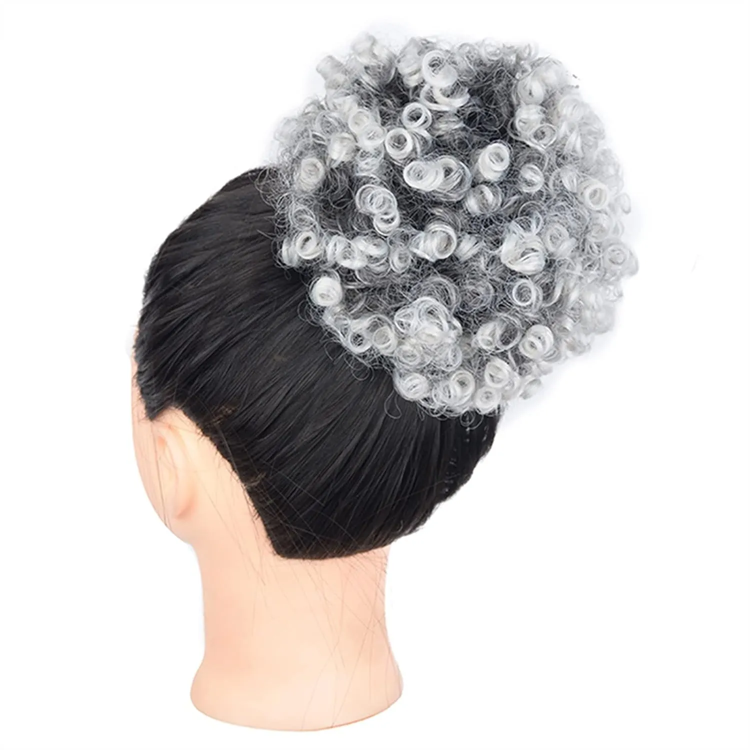 ENGENDER Hair Bun Women's Synthetic Hair Bun Afro Curly Shaggy Ponytail Extensions with Drawstring Shaggy Bun for Black Women Hair Piece(01)