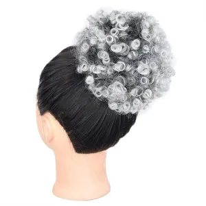 ENGENDER Hair Bun Women's Synthetic Hair Bun Afro Curly Shaggy Ponytail Extensions with Drawstring Shaggy Bun for Black Women Hair Piece(01)
