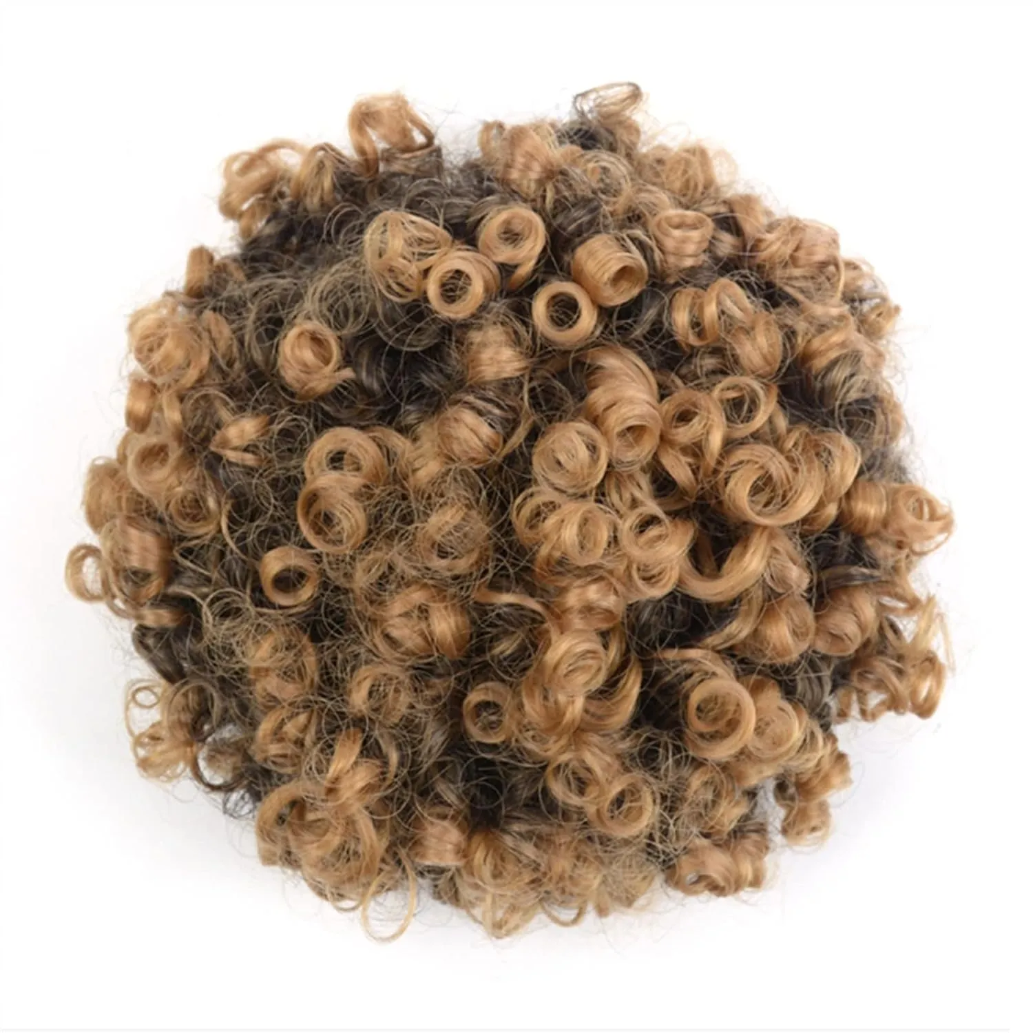 ENGENDER Hair Bun Women's Synthetic Hair Bun Afro Curly Shaggy Ponytail Extensions with Drawstring Shaggy Bun for Black Women Hair Piece(01)