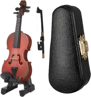 ERINGOGO 1 Set Tiny Things Fiddle Violin Mini Musical Bow Miniature Miniature Violin Adornment Photo Props Decorative Mini Instrument Small Instrument Adornment Desktop Decor Wood