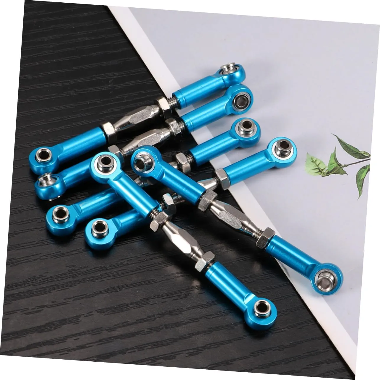 ERINGOGO 2sets 71mm Metal Car Rod Linkage Steering Rod Turnbuckle Linkage Set for 1/10 Truck Buggy Upgrade Parts 6pcs*2