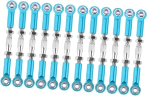 ERINGOGO 2sets 71mm Metal Car Rod Linkage Steering Rod Turnbuckle Linkage Set for 1/10 Truck Buggy Upgrade Parts 6pcs*2