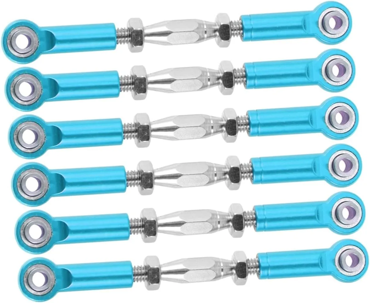 ERINGOGO 2sets 71mm Metal Car Rod Linkage Steering Rod Turnbuckle Linkage Set for 1/10 Truck Buggy Upgrade Parts 6pcs*2