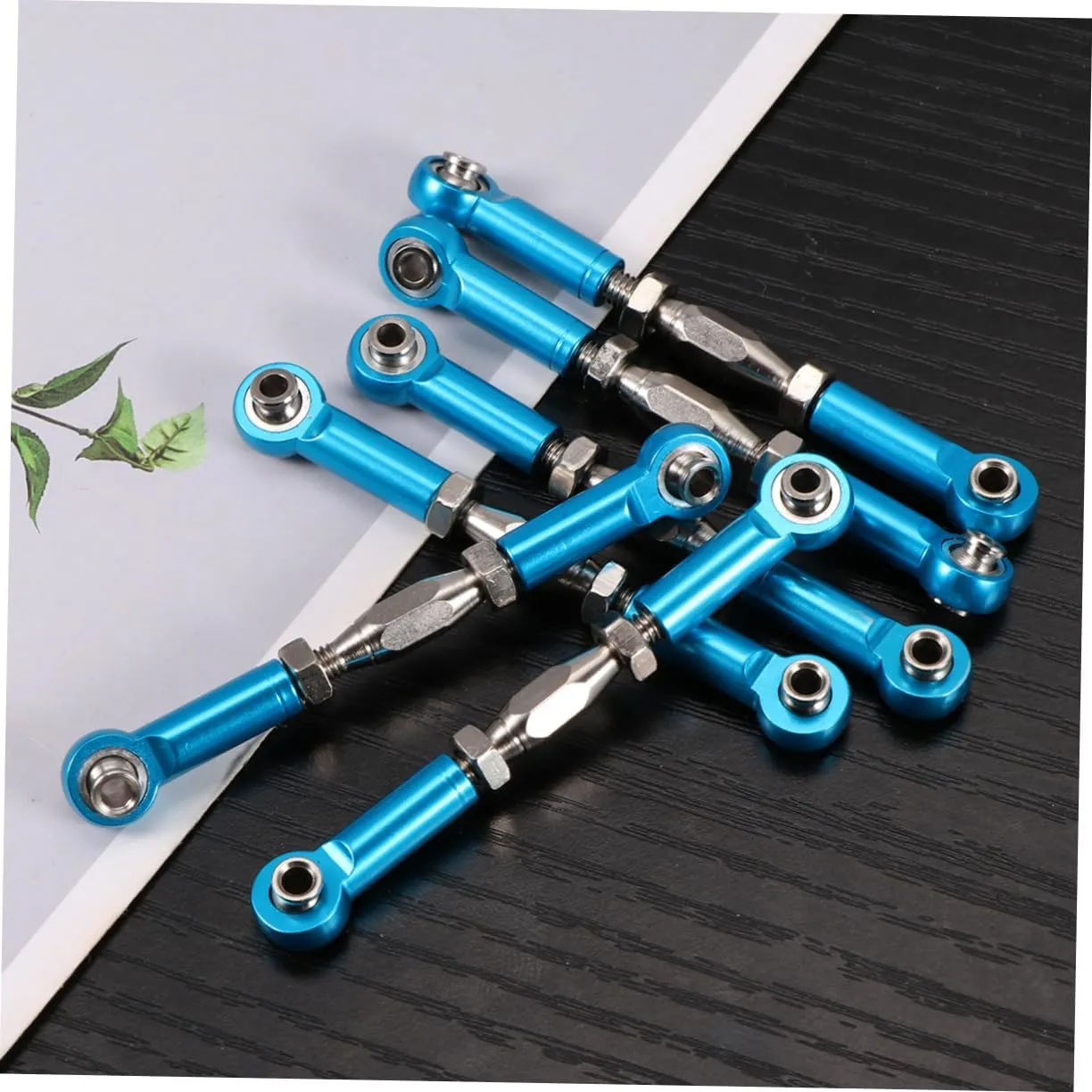 ERINGOGO 2sets 71mm Metal Car Rod Linkage Steering Rod Turnbuckle Linkage Set for 1/10 Truck Buggy Upgrade Parts 6pcs*2