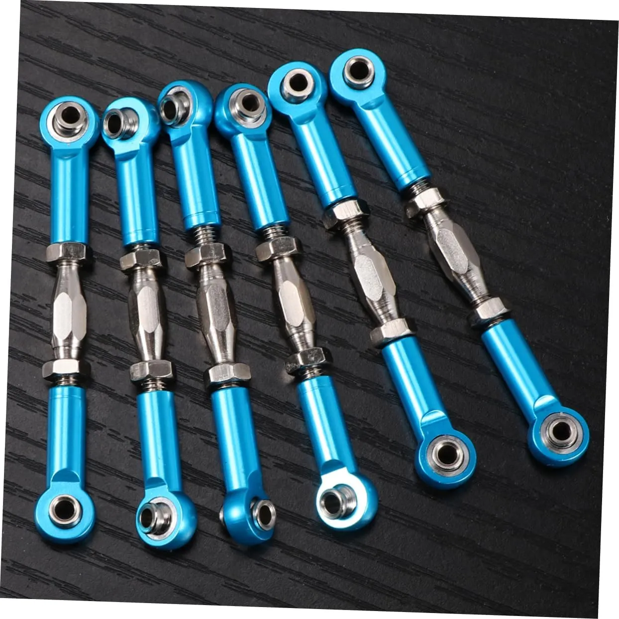ERINGOGO 2sets 71mm Metal Car Rod Linkage Steering Rod Turnbuckle Linkage Set for 1/10 Truck Buggy Upgrade Parts 6pcs*2
