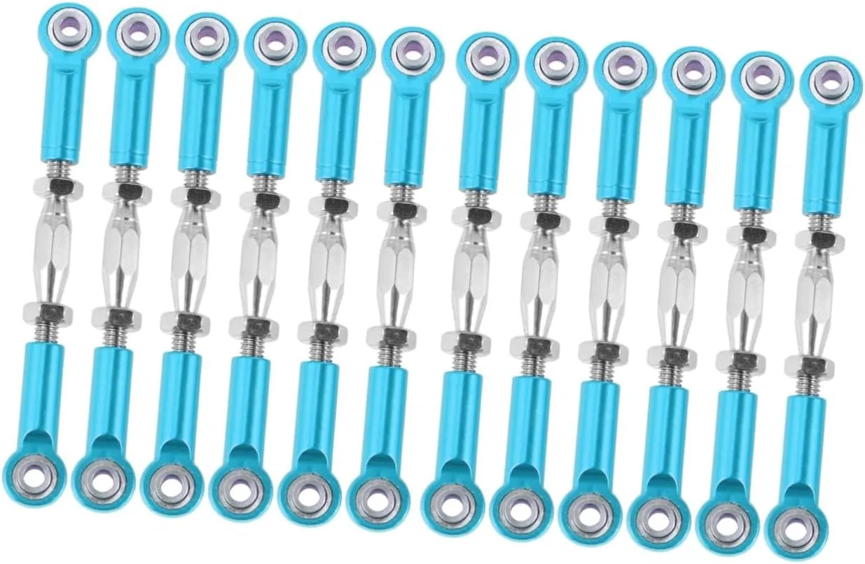 ERINGOGO 2sets 71mm Metal Car Rod Linkage Steering Rod Turnbuckle Linkage Set for 1/10 Truck Buggy Upgrade Parts 6pcs*2