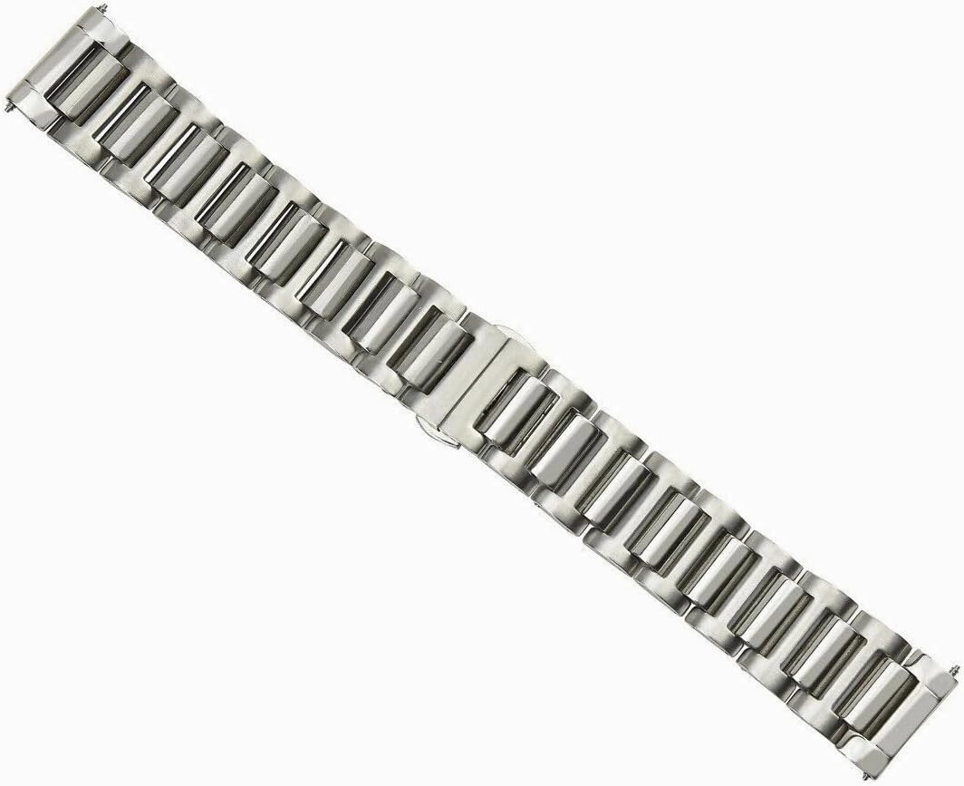 Ewatchparts 22mm Solid Watch Band Compatible With Omega Speedmaster Moon Shiny Center Stainless Steel