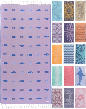Extra Large Beach Towels Oversized (69 x 37 inch) - Turkish Cotton, Packable, Thin Swim Towels Quick Dry for Swimmers - Big Beach Towel for Adults - Cloud, Anti Sand, Lightweight, Compact Pool Towels