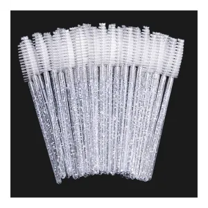 Eyelash Mascara Stick Lash Curling Brush 50pcs/set Of Lash Stick Lash Extension Brush (Color : Shiny white)