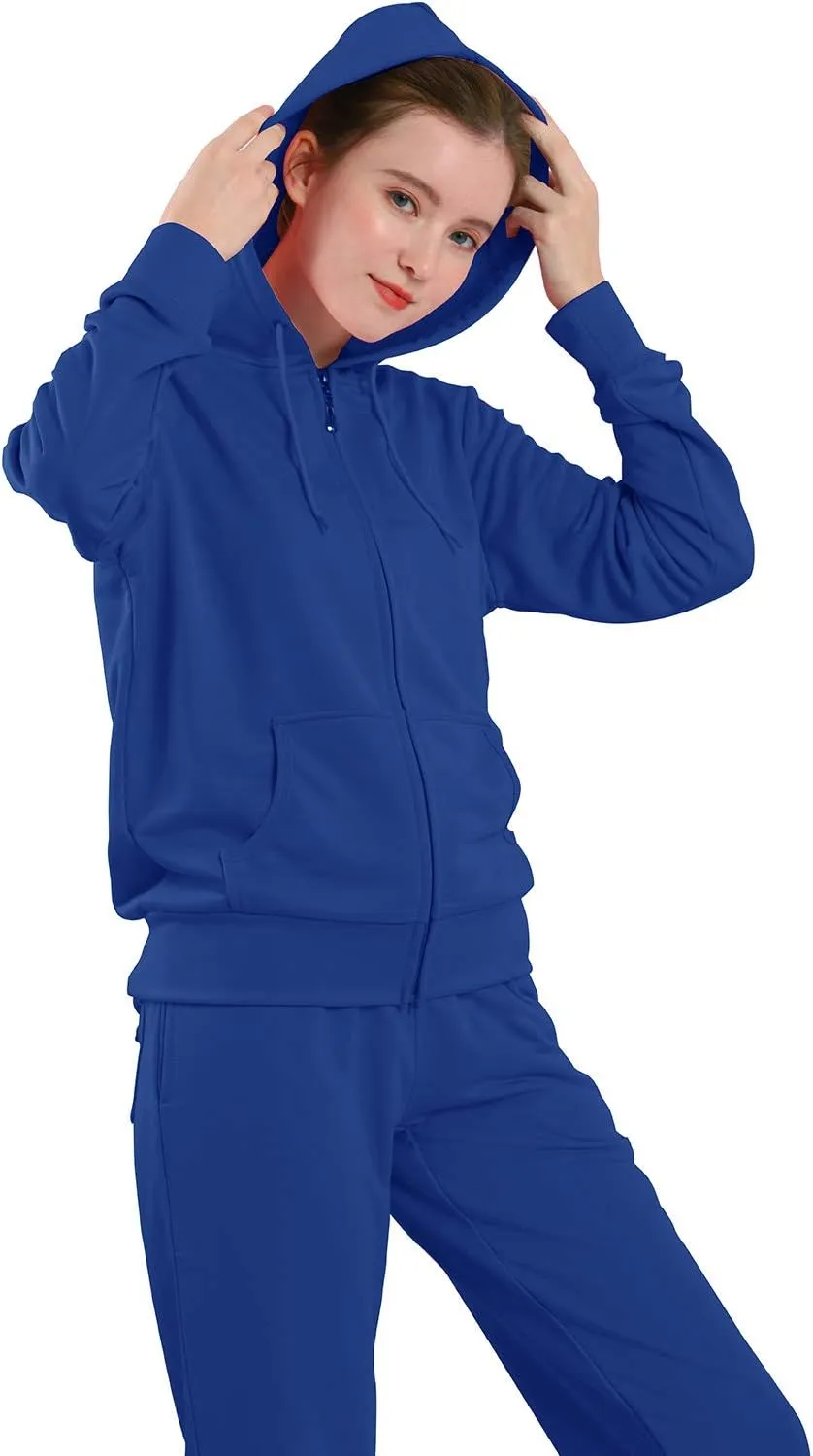 Facitisu Tracksuit for Women Set 2 Piece Joggers Terry Jogging Sweat Outfits Hoodie and Sweatpants