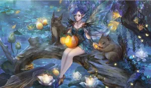 Fantasy North - Yuma - Fairy Renegade - TCG Trading Card Game Playmat and Mouse Pad - 24 x 14 inches - Perfect for Magic MTG Commander Pokemon Yugioh and Other Card Games