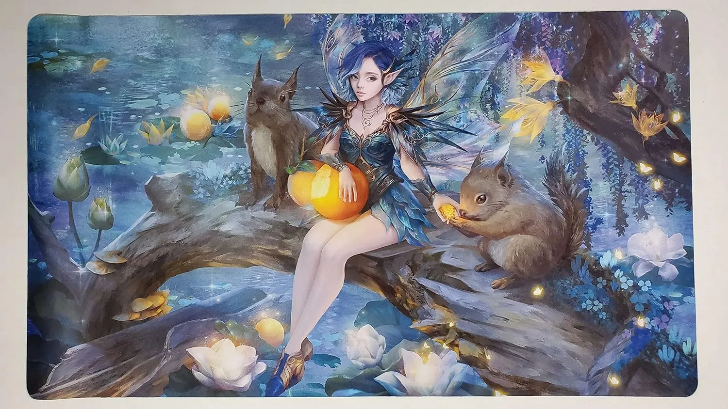 Fantasy North - Yuma - Fairy Renegade - TCG Trading Card Game Playmat and Mouse Pad - 24 x 14 inches - Perfect for Magic MTG Commander Pokemon Yugioh and Other Card Games
