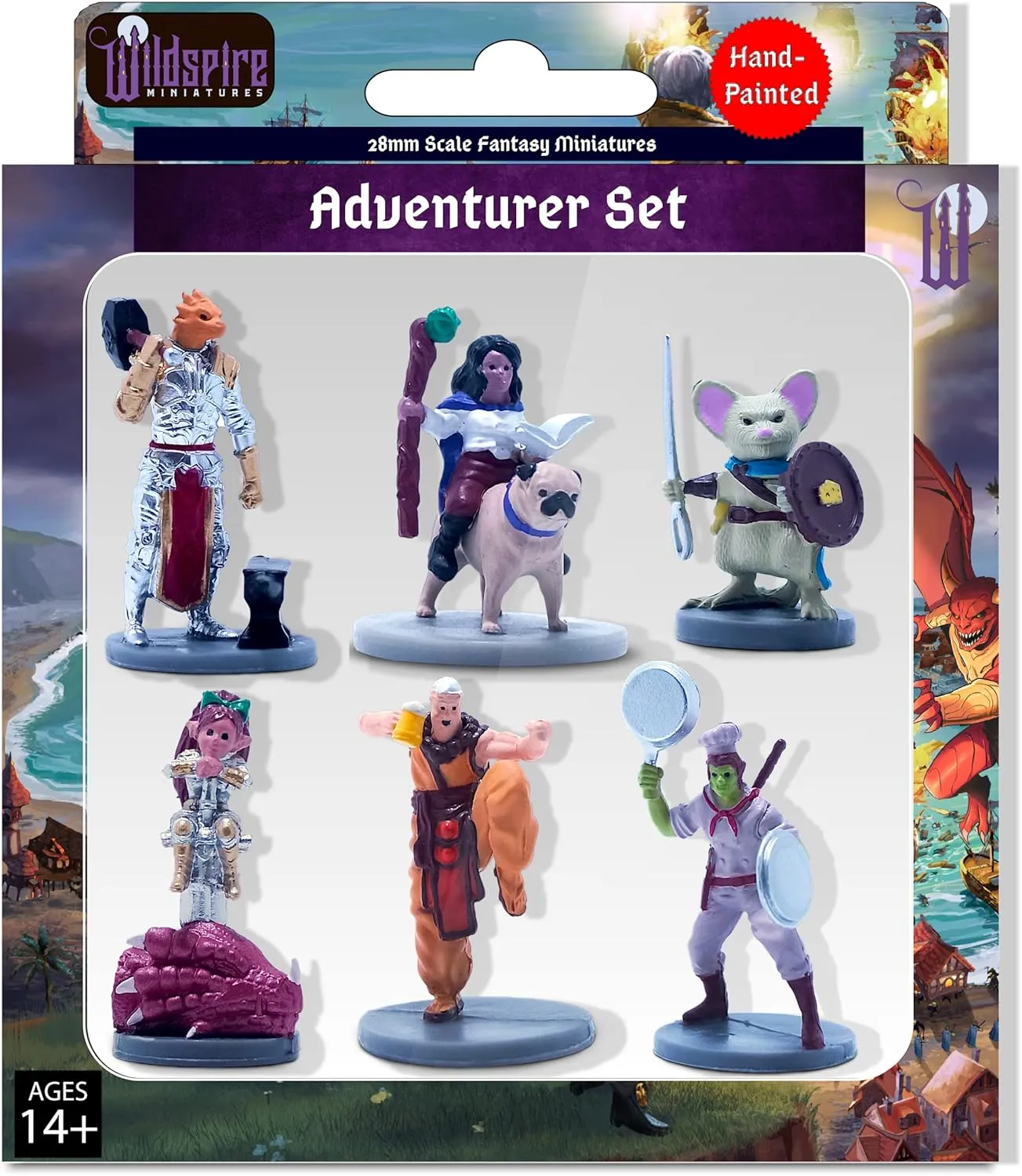 Fantasy Prepainted Starter Miniatures Hero Set - 2" Figures Compatible with D&D