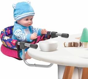 fash n kolor Baby Doll High Chair, Fits up to 20 inch Baby Dolls Flower Print Toddler Furniture Toy High Chair for Dolls (Doll Not Included)