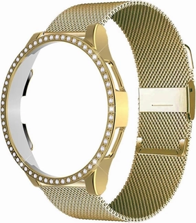 Fashion shiny Protector Case Metal Strap set， For Samsung Galaxy Watch 7 40mm 44mm Strap For Galaxy Watch 6 5 4 40mm 44mm Bracelet