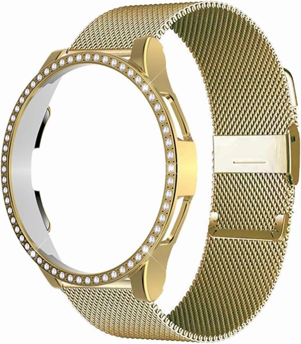Fashion shiny Protector Case Metal Strap set， For Samsung Galaxy Watch 7 40mm 44mm Strap For Galaxy Watch 6 5 4 40mm 44mm Bracelet