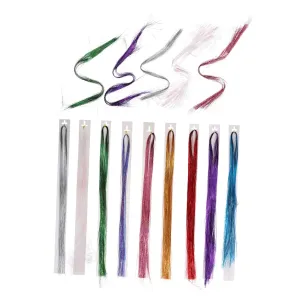 Fashionable Hair Tinsel Extensions Set 14 Pieces of Creative Glitter Strands for Daily Use Special Occasions