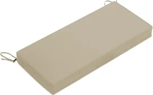 Favoyard Outdoor Bench Cushion 59 × 16 Inch Waterproof & Color Resistant Patio Benches Cushions for Garden Loveseat Swing Couch Furniture with Handle, Removable Cover and Adjustable Straps, Beige