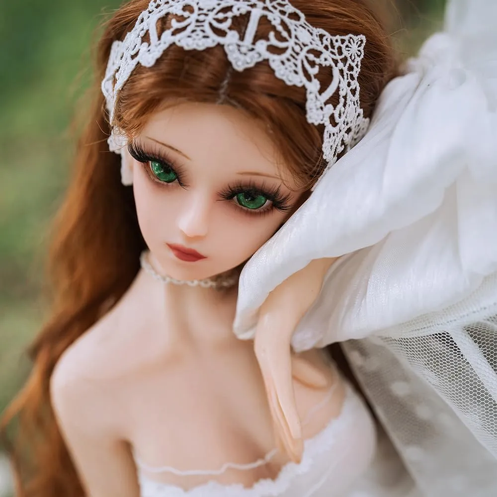 Female Seamless Action Figure All Silicone, 60cm Flexible Female Figure, Suitable for Role Play/Photography/Art (Wig Clothes) 23.6inch
