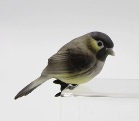 Fine Porcelain Black-Capped Bird Clip-On Figurine Set of 2 (2 Pieces Set), 4-1/8" L