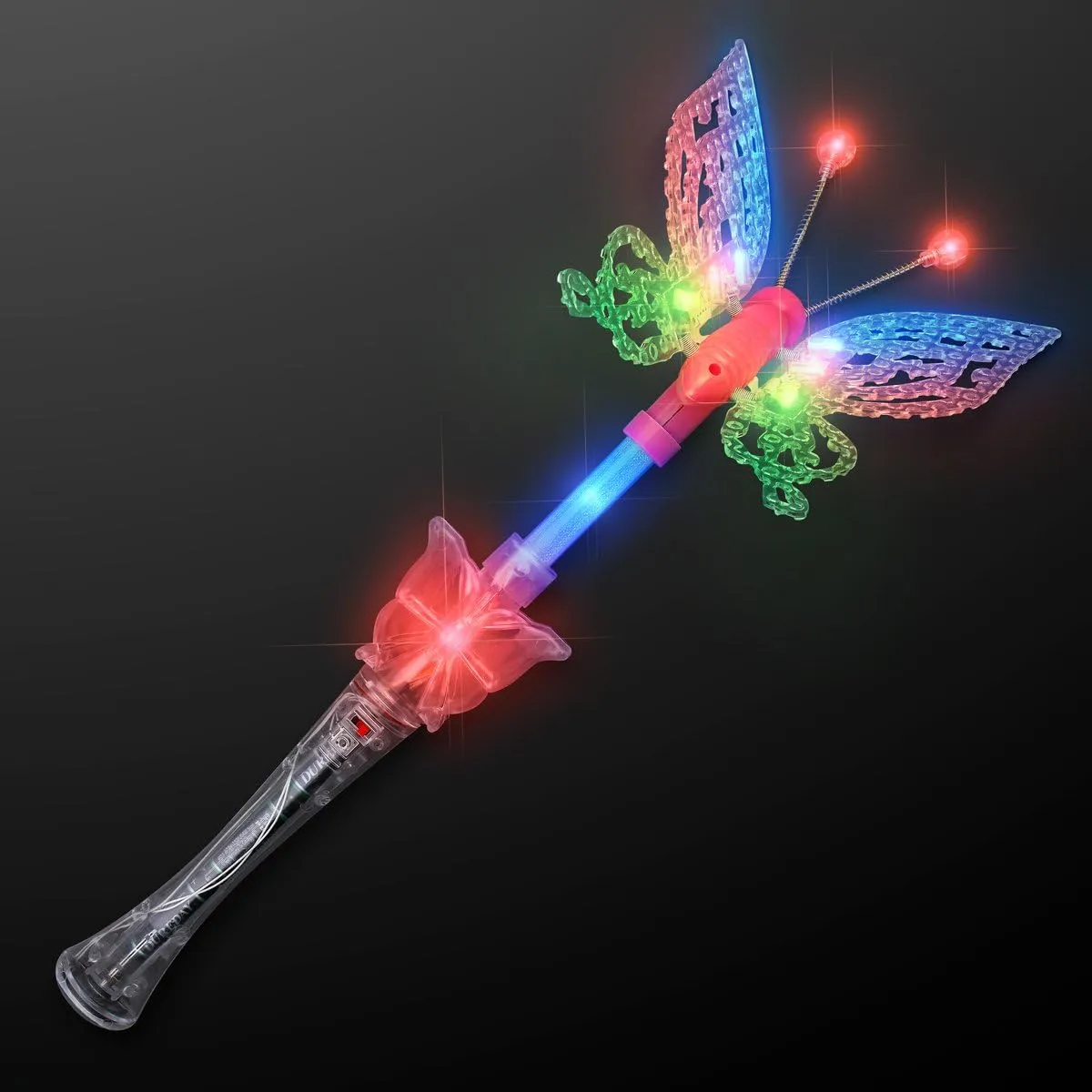 FlashingBlinkyLights Jumbo Musical Butterfly Light Up Fairy Wands for Girls