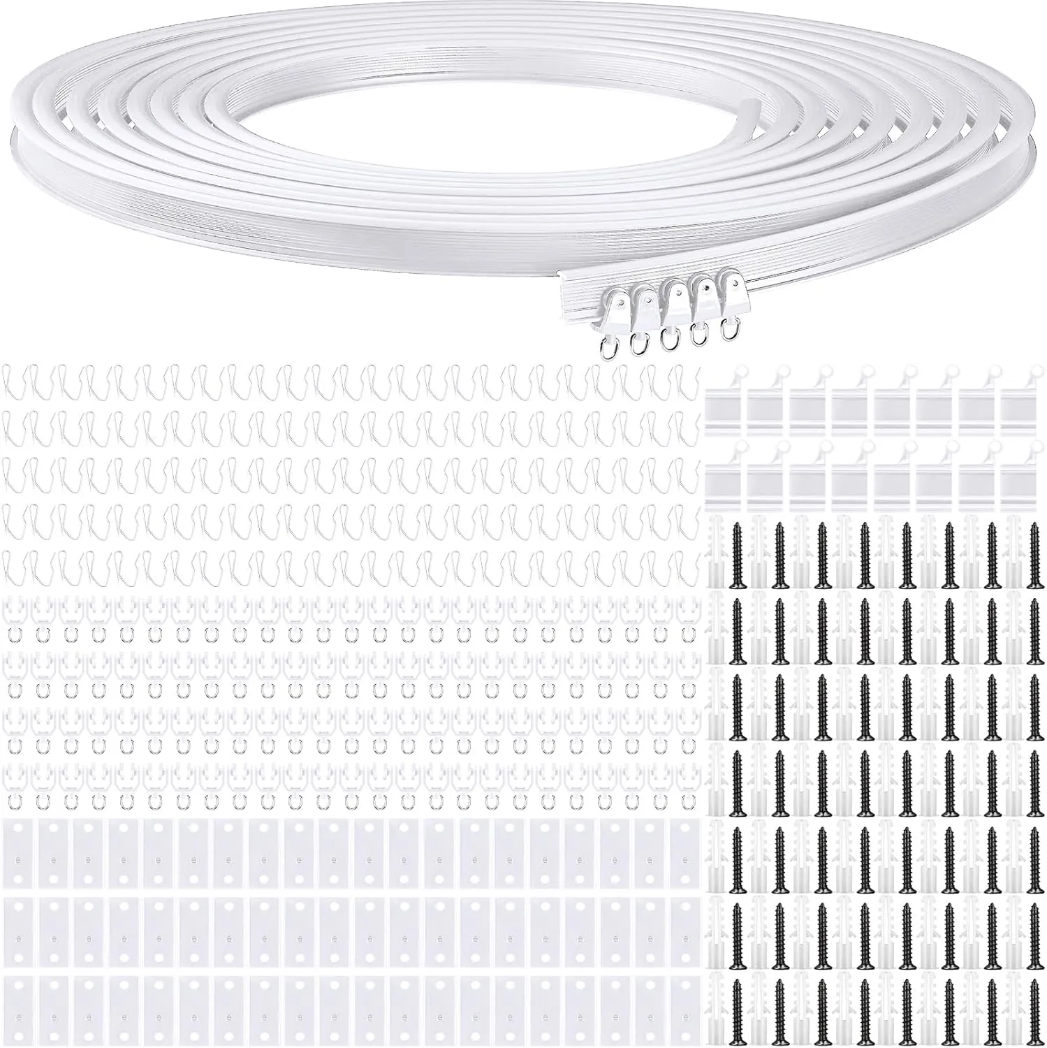 Flexible Ceiling Curtain Track for RV - 65.6ft White