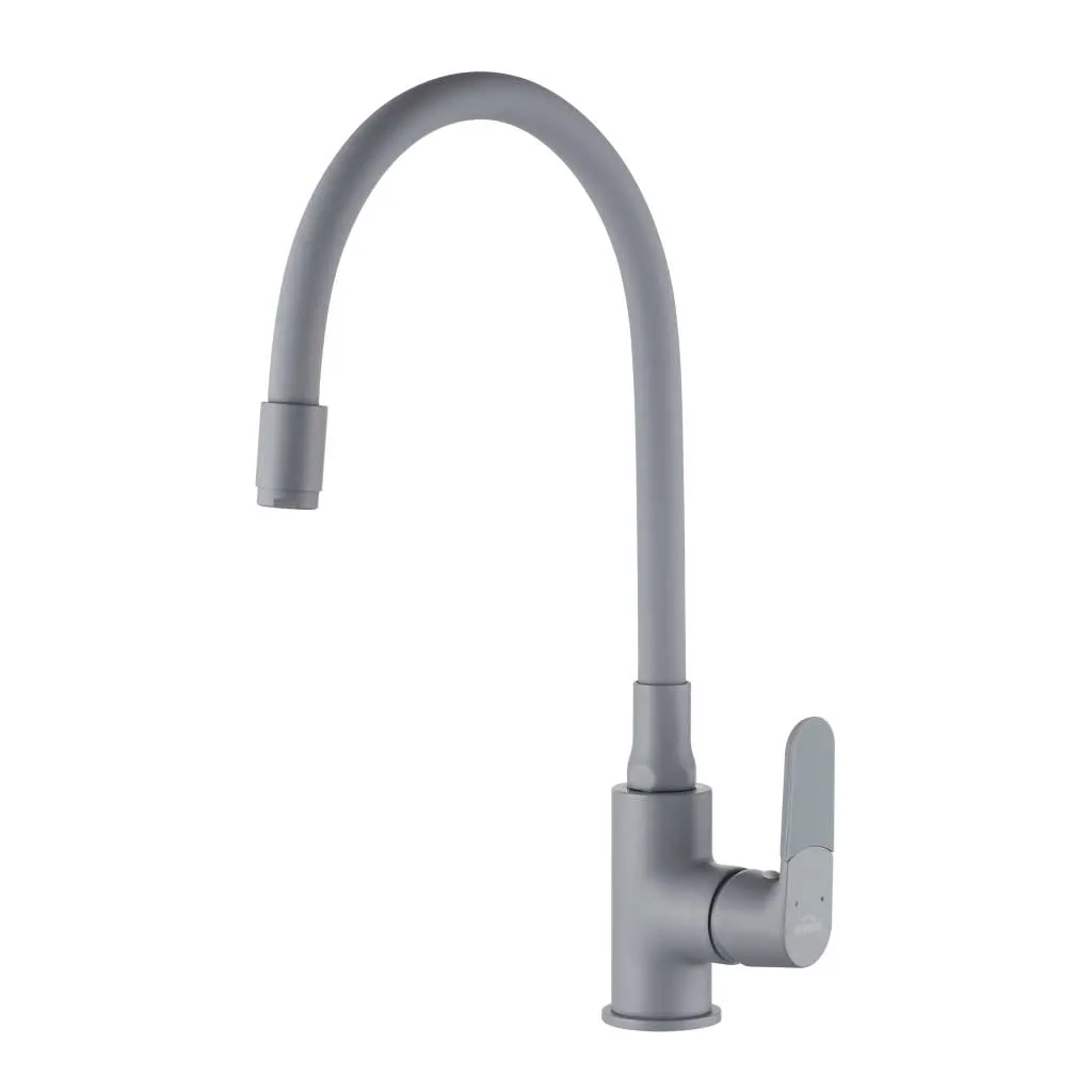 Flexible Spout Memory Kitchen Tap Tall Single Lever Deck Mounted