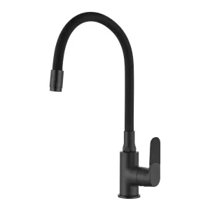 Flexible Spout Memory Kitchen Tap Tall Single Lever Deck Mounted