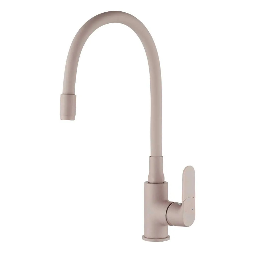 Flexible Spout Memory Kitchen Tap Tall Single Lever Deck Mounted
