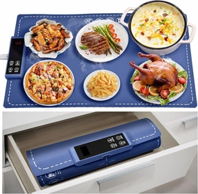 Food Warming Mat for Buffet,Fast Heating Silicone Electric Warming Tray With 6 Level Temperature & Timing Function,Rollable & Portable Design,Food Warmer Mat for Gatherings,Parties,Everyday Use