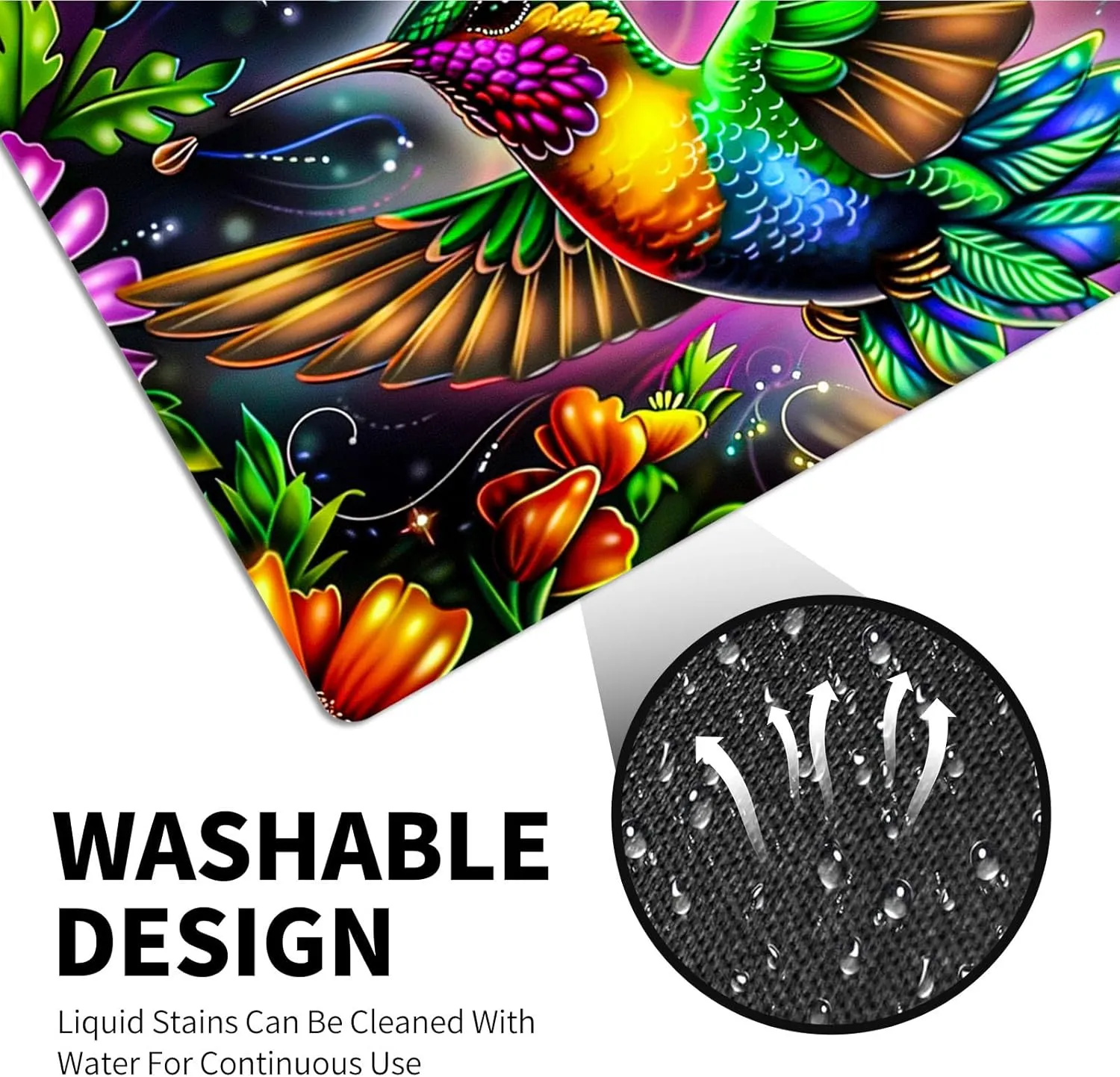 for Mtg Deck Box & Mtg Playmat, Colorful Hummingbird Flower Versatile Trading Card Storage Box Solution and Mtg Deck Box Commander, Keep Your Cards Organized and Protected