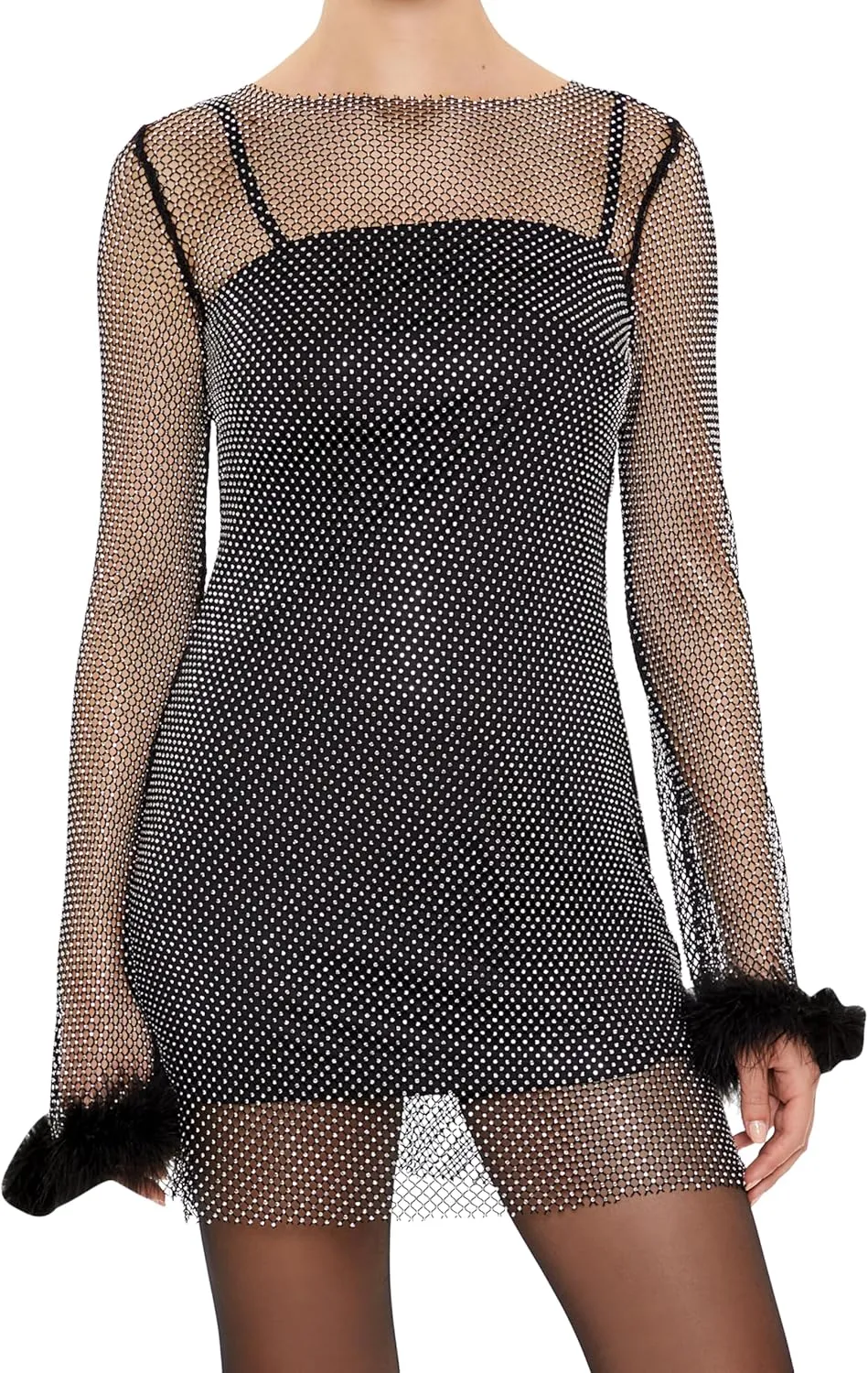 Forever 21 Women's Netted Rhinestone Combo Dress